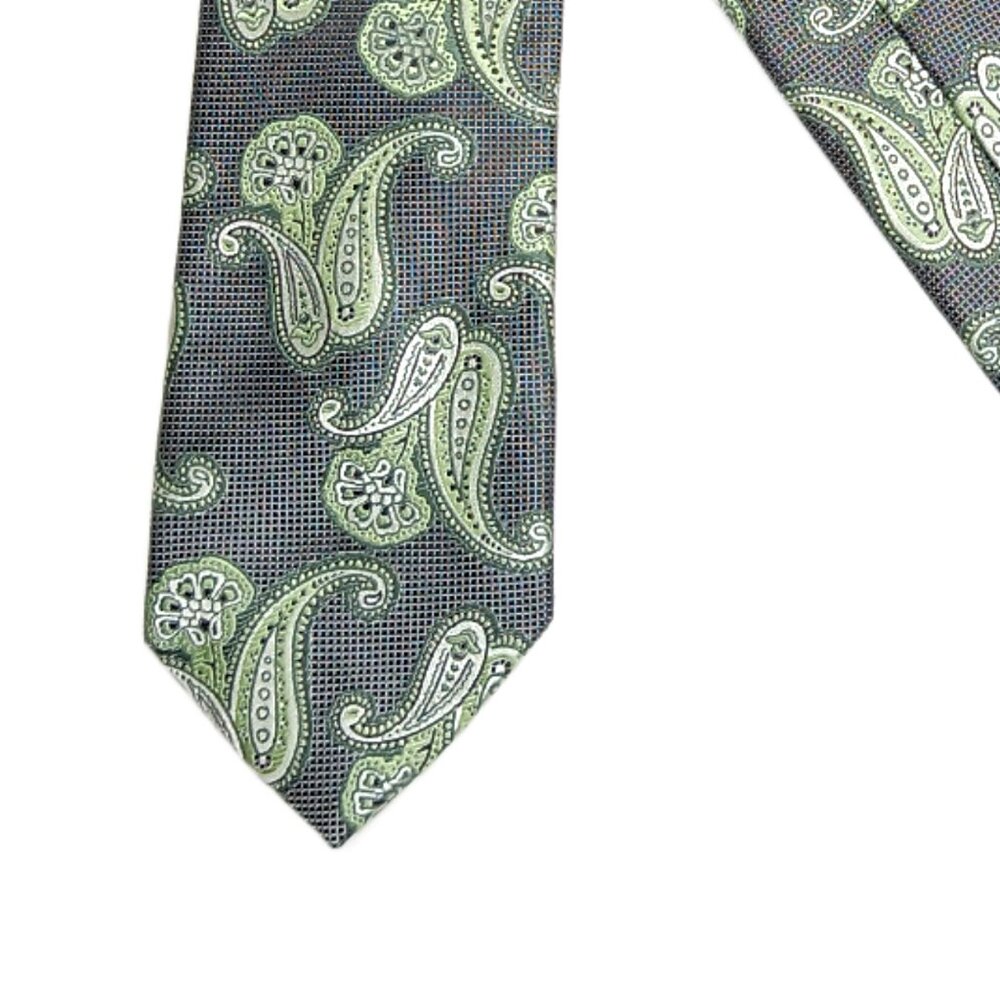 Christian Aujard Paisley Tie Men’s 60.25” Green Floral Persian Polyester Classic